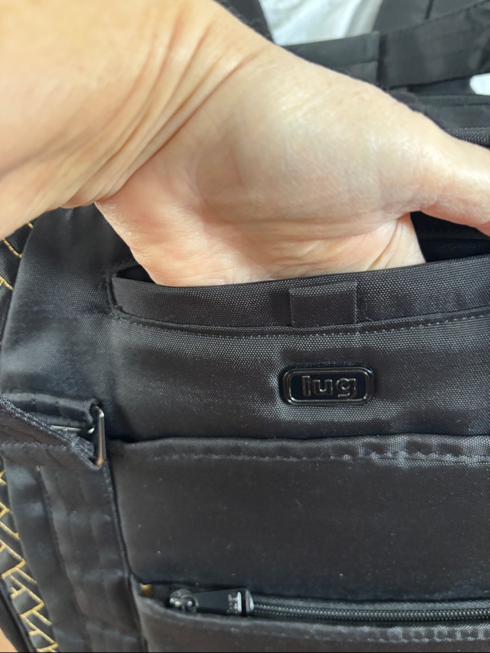 Lug Sprout travel bag/backpack. Black with yellow stitching. Like new. - Picture 3 of 12